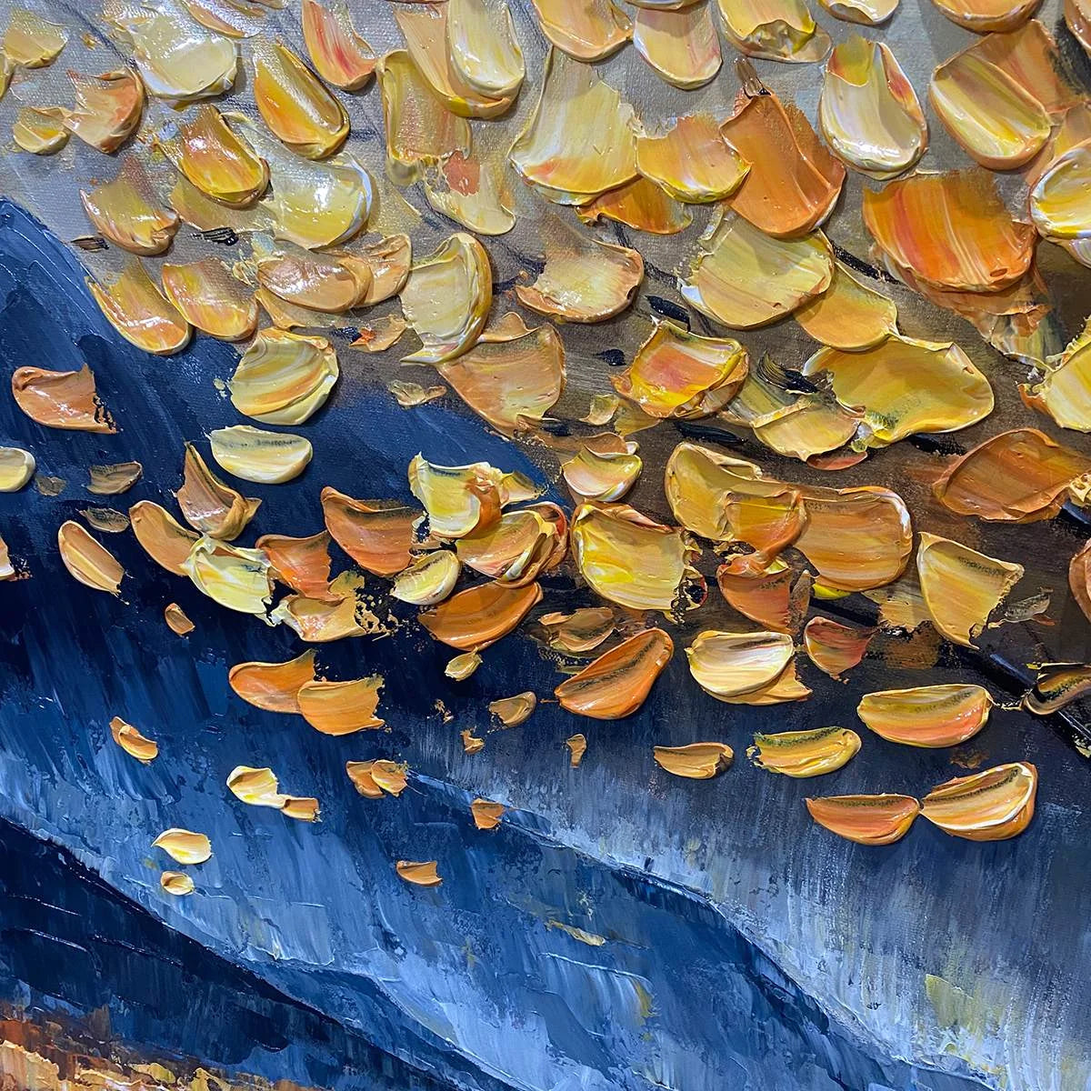 GOLDEN SANCTUARY: Textured Landscape Oil Painting | rolled canvas, ready for custom framing