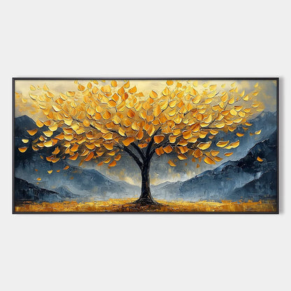GOLDEN SANCTUARY: Textured Landscape Oil Painting | hanging in living room, Landscape wall art