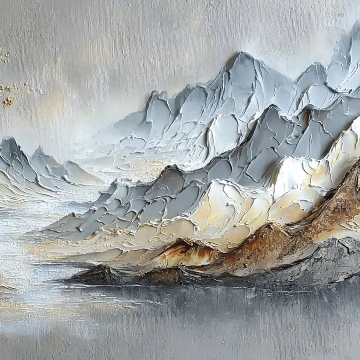 GOLDEN SERENITY: Textured Impasto Mountain Valley Landscape Painting | rolled canvas, ready for custom framing