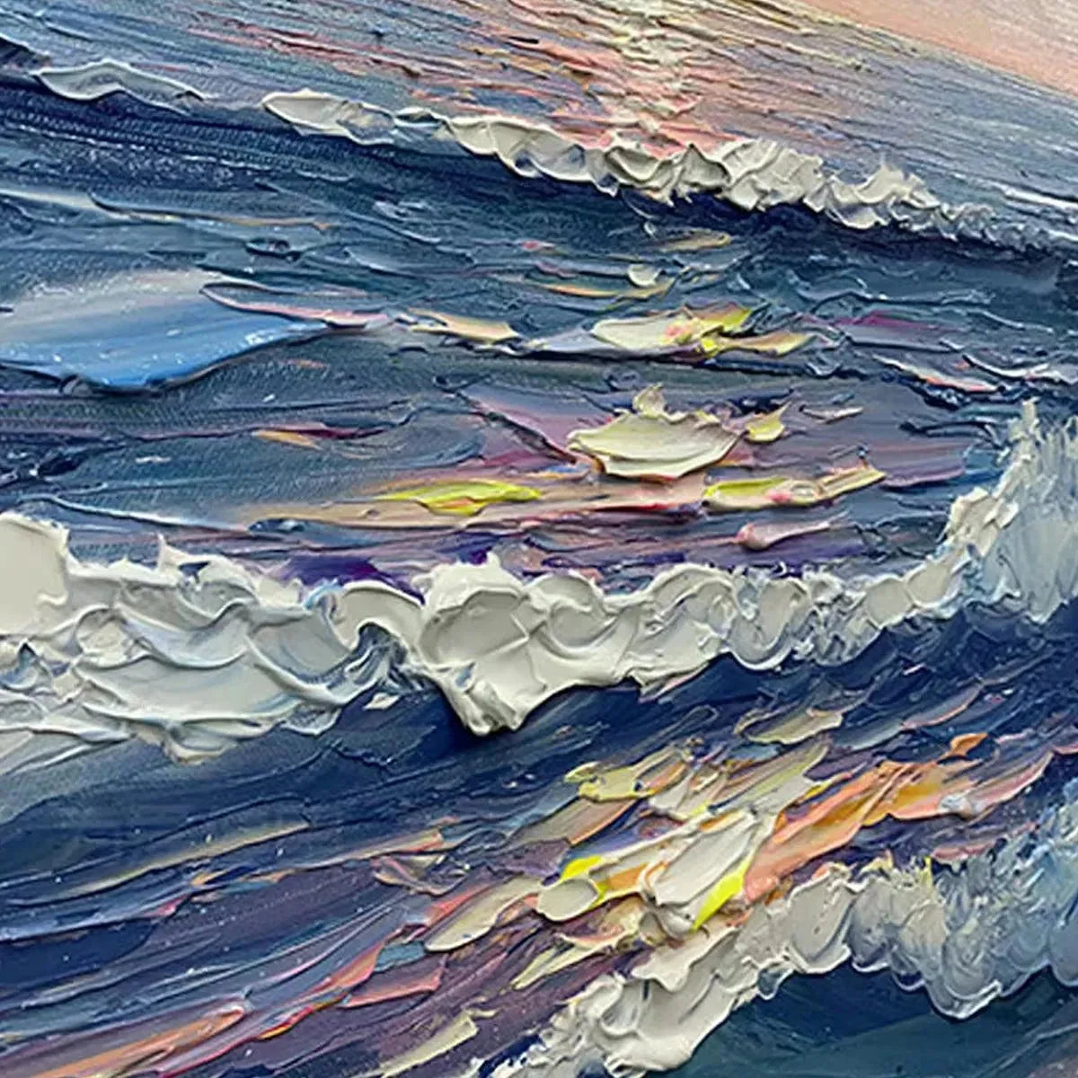 GOLDEN SUNSET SERENADE: Panoramic Ocean Sunset Painting | rolled canvas, ready for custom framing