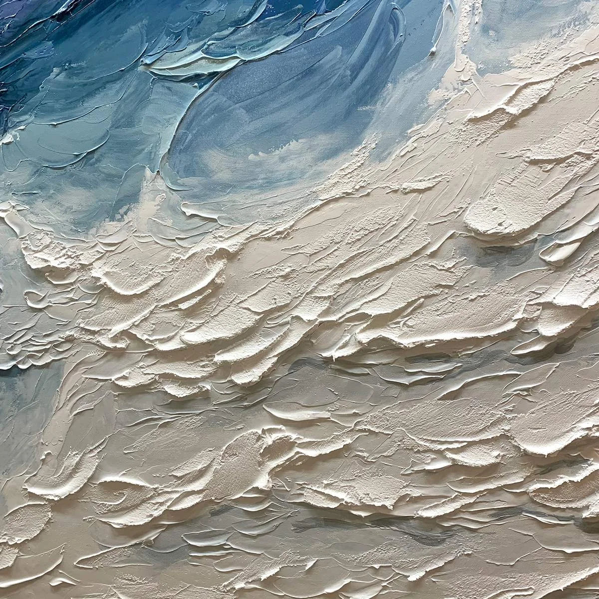 GOLDEN SURGE: Textured Impasto Ocean Sunrise Wave Oil Painting | rectangular format, hand-painted canvas edge