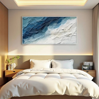 GOLDEN SURGE: Textured Impasto Ocean Sunrise Wave Oil Painting | Abstract mood, soft natural light studio shot
