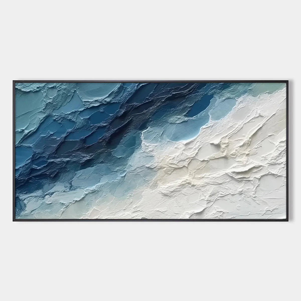 GOLDEN SURGE: Textured Impasto Ocean Sunrise Wave Oil Painting | hanging in living room, Abstract wall art