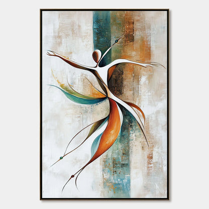 GRACE IN MOTION: Expressive Abstract Figure Oil Painting | hanging in living room, Abstract wall art
