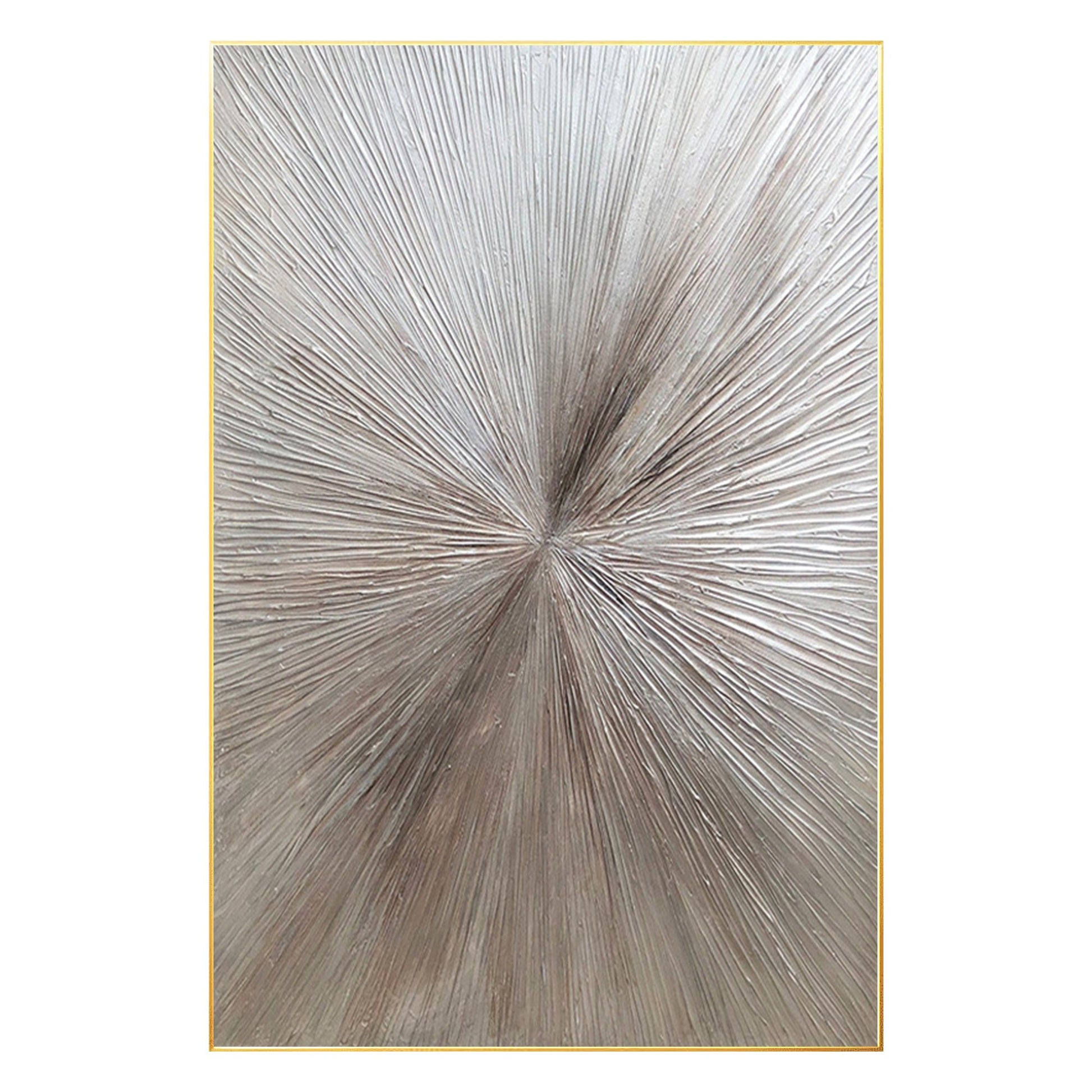 Gray Brown Rays Heavy Textured Original Painting, Livingroom Room Wall Art Decor #9