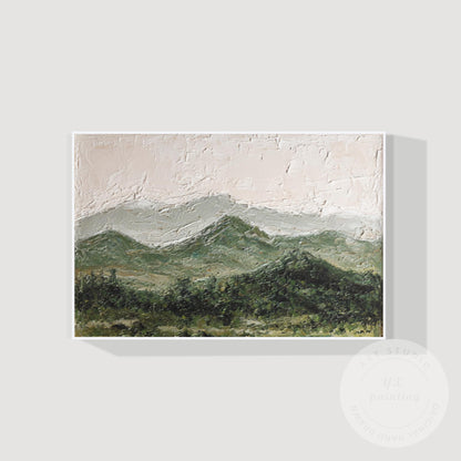 Great Smoky Mountains Landscape Textured Painting, Original Green Painting on Ca #6