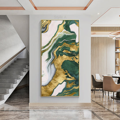 Green And Gold Abstract Textured Painting, Luxury Room Oversize Extra Large Gold #2