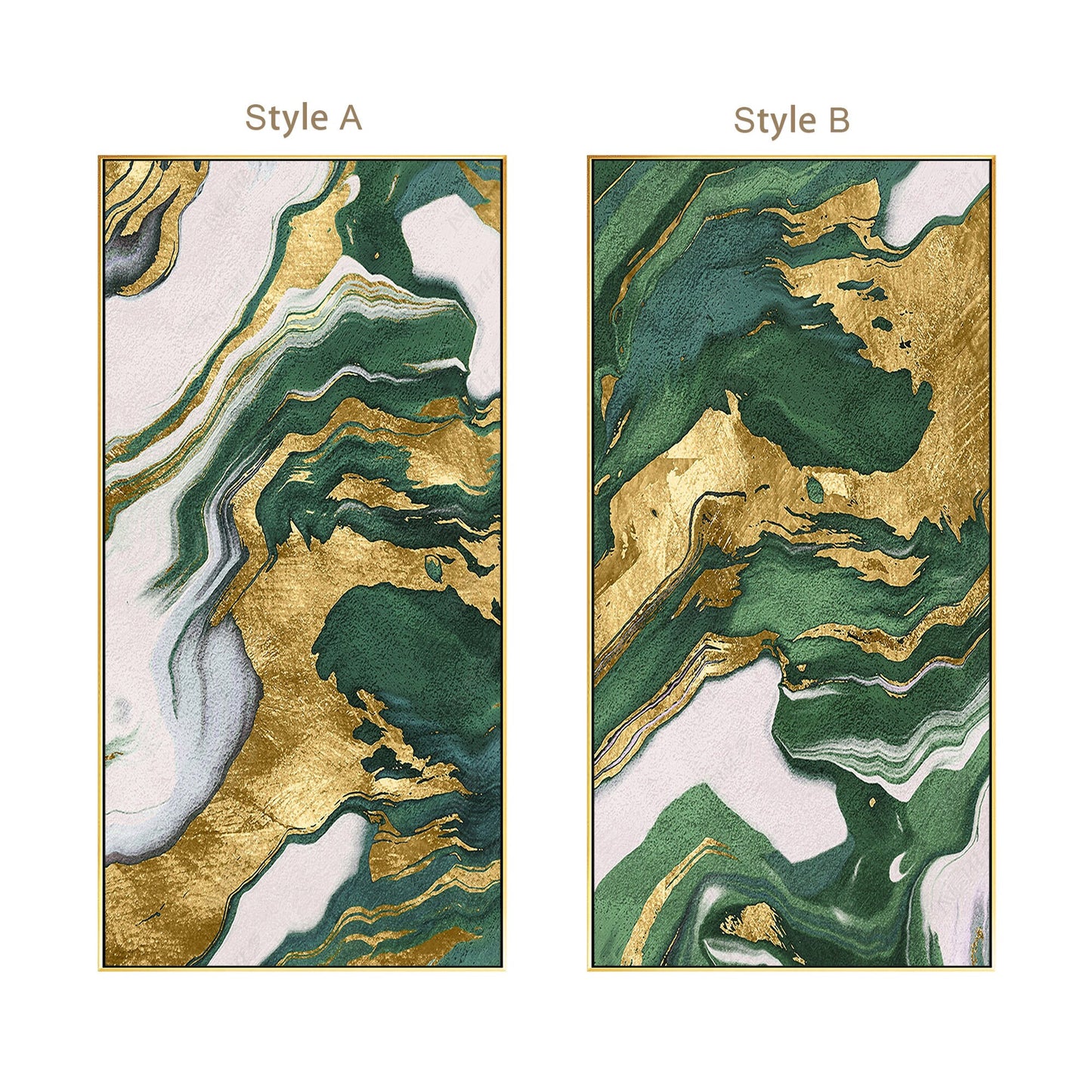 Green And Gold Abstract Textured Painting, Luxury Room Oversize Extra Large Gold #7