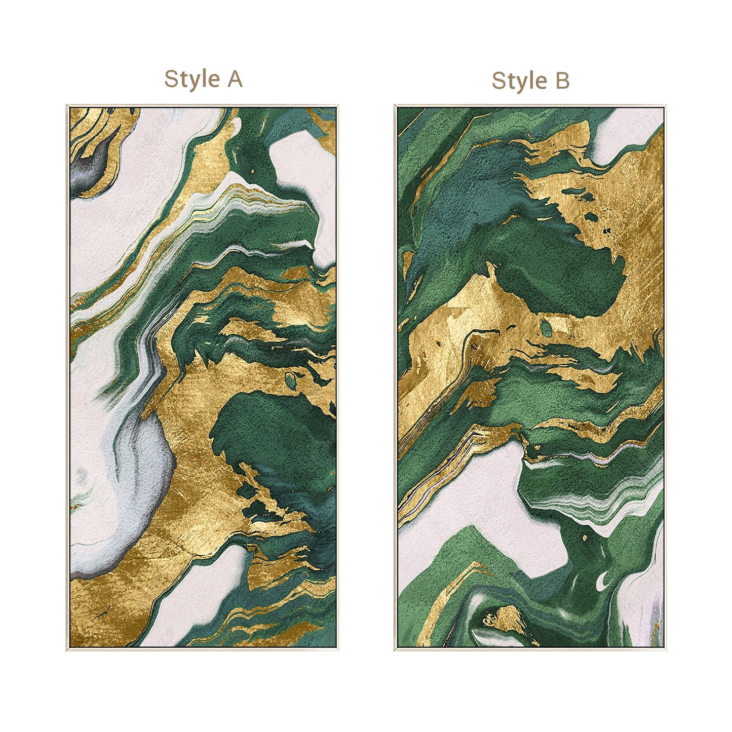 Green And Gold Abstract Textured Painting, Luxury Room Oversize Extra Large Gold #8