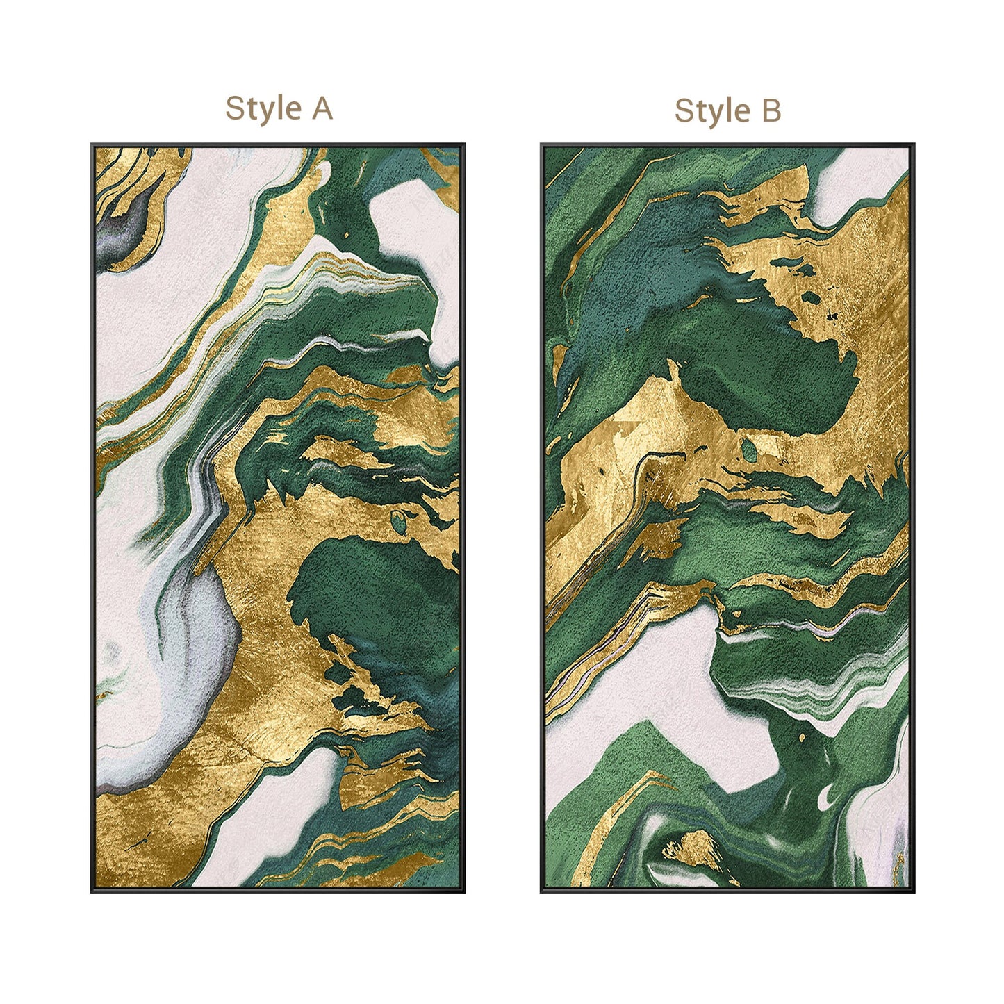 Green And Gold Abstract Textured Painting, Luxury Room Oversize Extra Large Gold #9