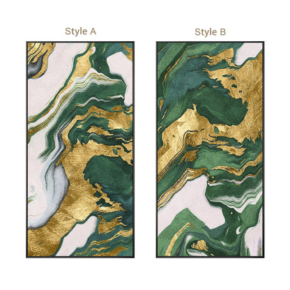 Green And Gold Abstract Textured Painting, Luxury Room Oversize Extra Large Gold #9