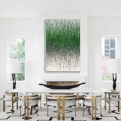 Green Beige Abstract 3D Textured Painting | Minimalist Line Art on Canvas | Larg #2