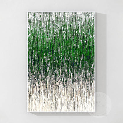 Green Beige Abstract 3D Textured Painting | Minimalist Line Art on Canvas | Larg #7