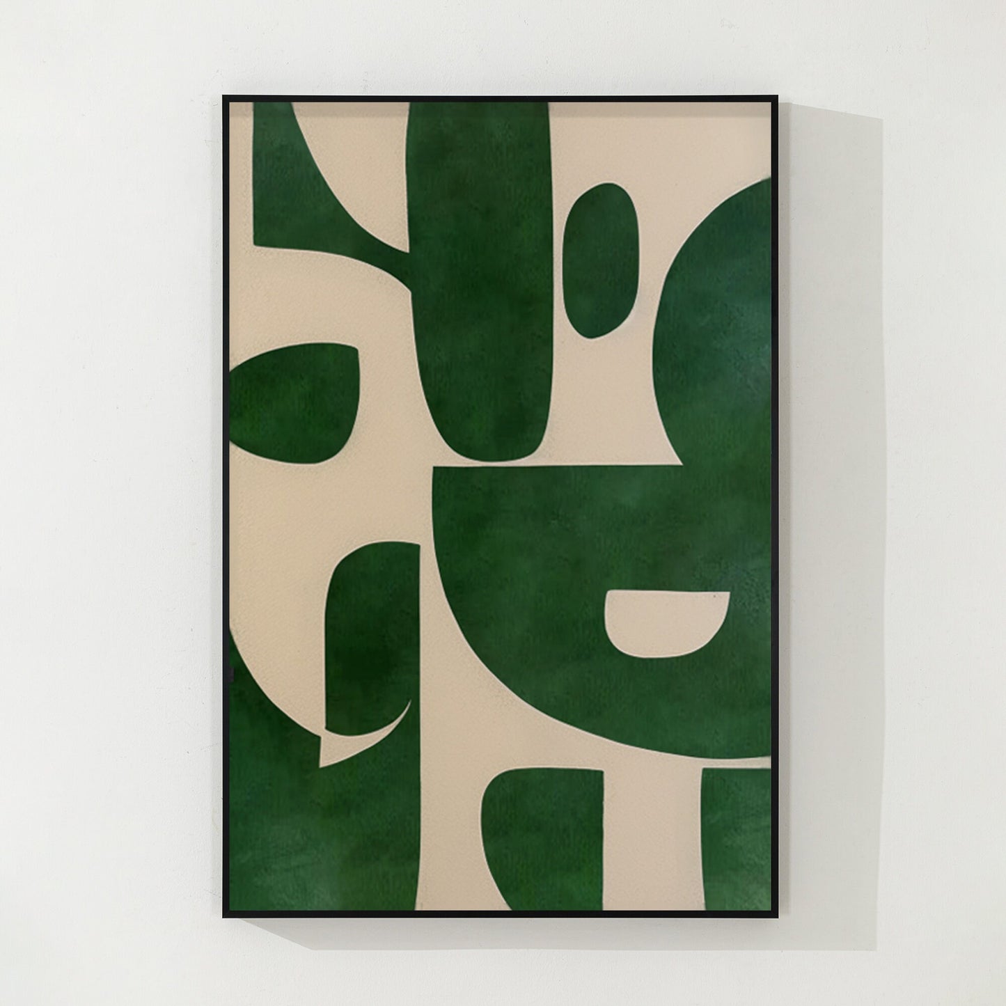 Green Beige Abstract Painting: Minimalist Modern Canvas Wall Art #7