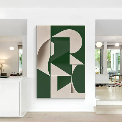 Green Beige Abstract Painting: Minimalist Modern Wall Art #2