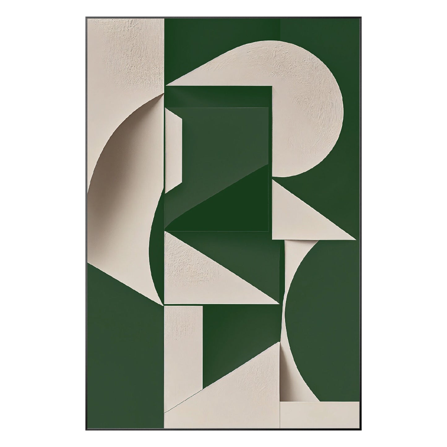 Green Beige Abstract Painting: Minimalist Modern Wall Art #9