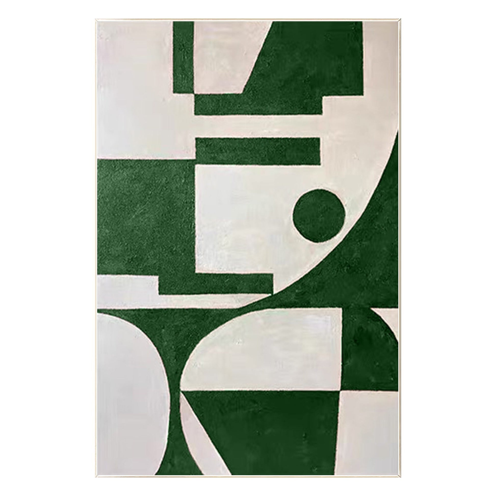 Green Geometric Painting: Minimalist Abstract Canvas Wall Art #8