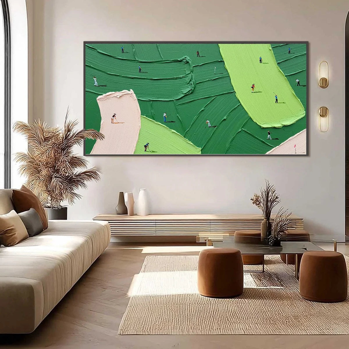 GREEN SWING: Textured Impasto Golf Scene Painting | Figurative closeup, raised brushwork detail