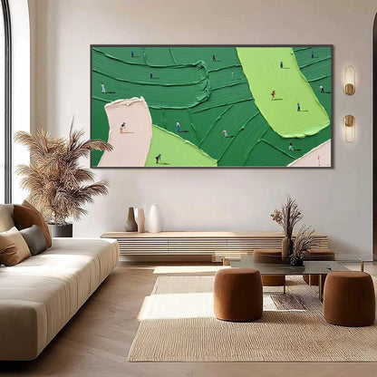 GREEN SWING: Textured Impasto Golf Scene Painting | Figurative closeup, raised brushwork detail