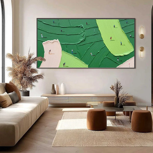 GREEN SWING: Textured Impasto Golf Scene Painting