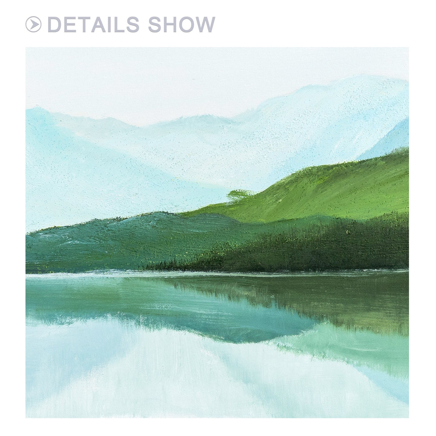 Green Watercolor Mountain Landscape Painting: Extra Large Wall Art #7