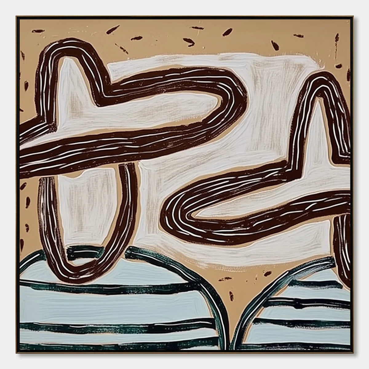 GROUNDED FLOW: Wabi Sabi Inspired Abstract Painting with Earthy Tones | hanging in living room, Abstract wall art