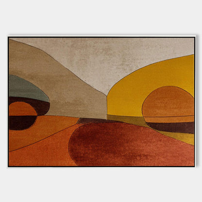 Hand Painted Abstract Landscape Wall Art, Modern Geometric Desert Painting, Terr #6