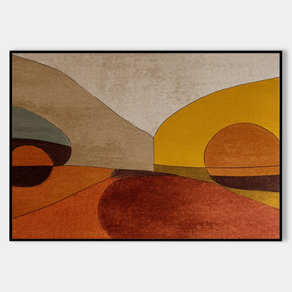 Hand Painted Abstract Landscape Wall Art, Modern Geometric Desert Painting, Terr #7