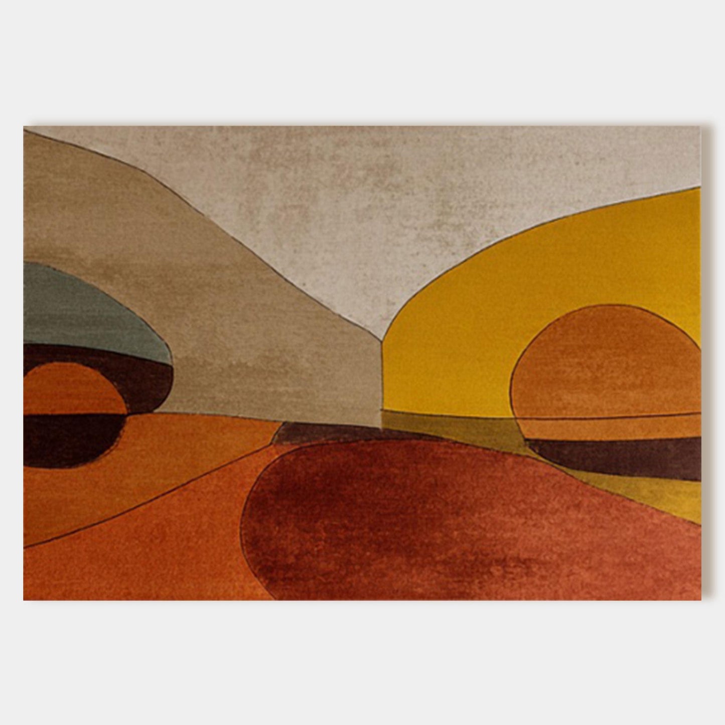 Hand Painted Abstract Landscape Wall Art, Modern Geometric Desert Painting, Terr #9