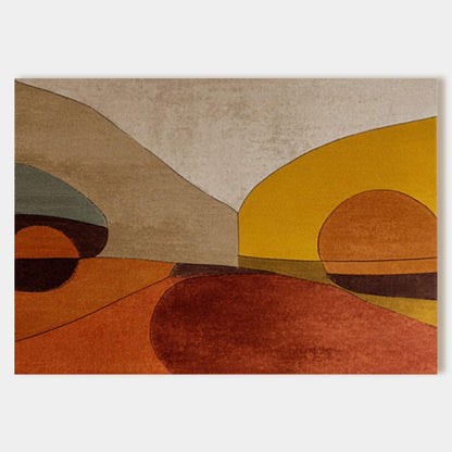Hand Painted Abstract Landscape Wall Art, Modern Geometric Desert Painting, Terr #9