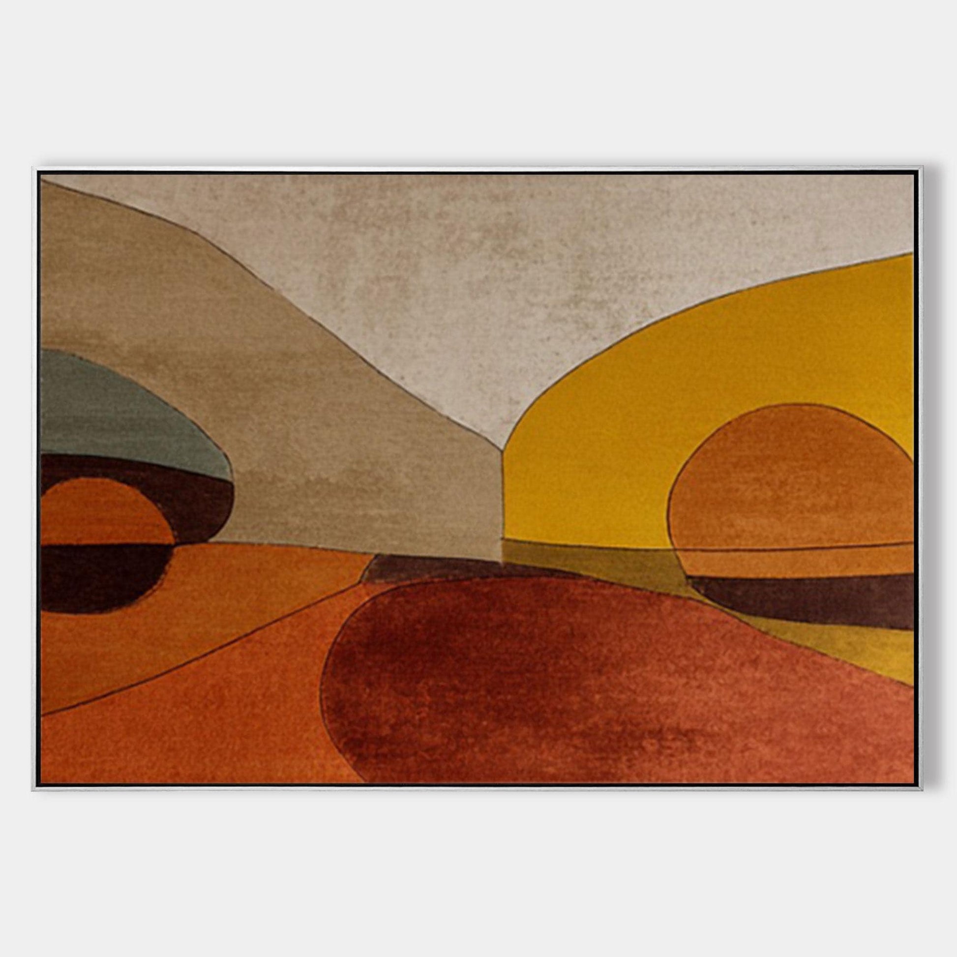 Hand Painted Abstract Landscape Wall Art, Modern Geometric Desert Painting, Terr #10