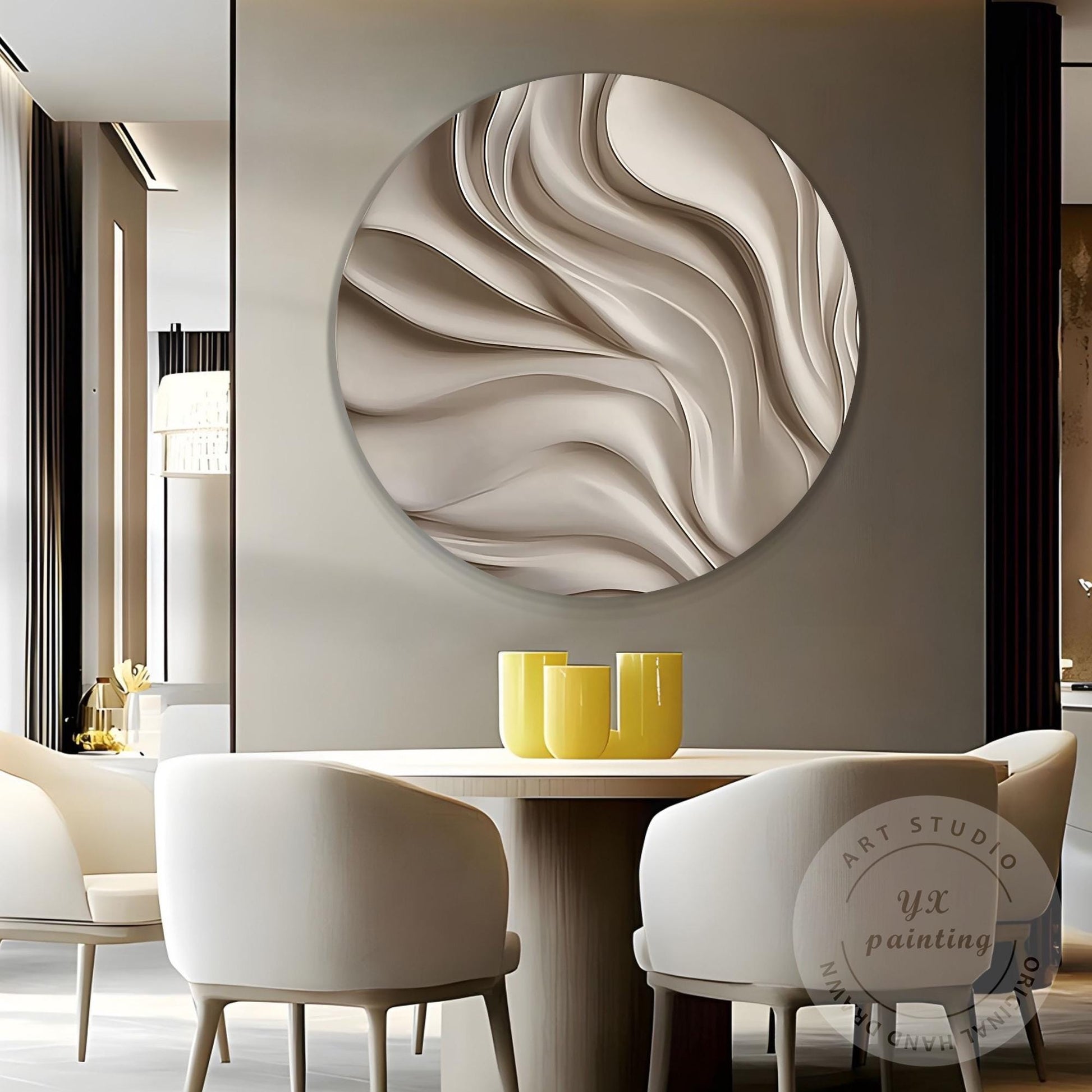 Handmade 3D Woodcut Abstract Wall Art, Contemporary Carved Sculpture, Large Mini #2