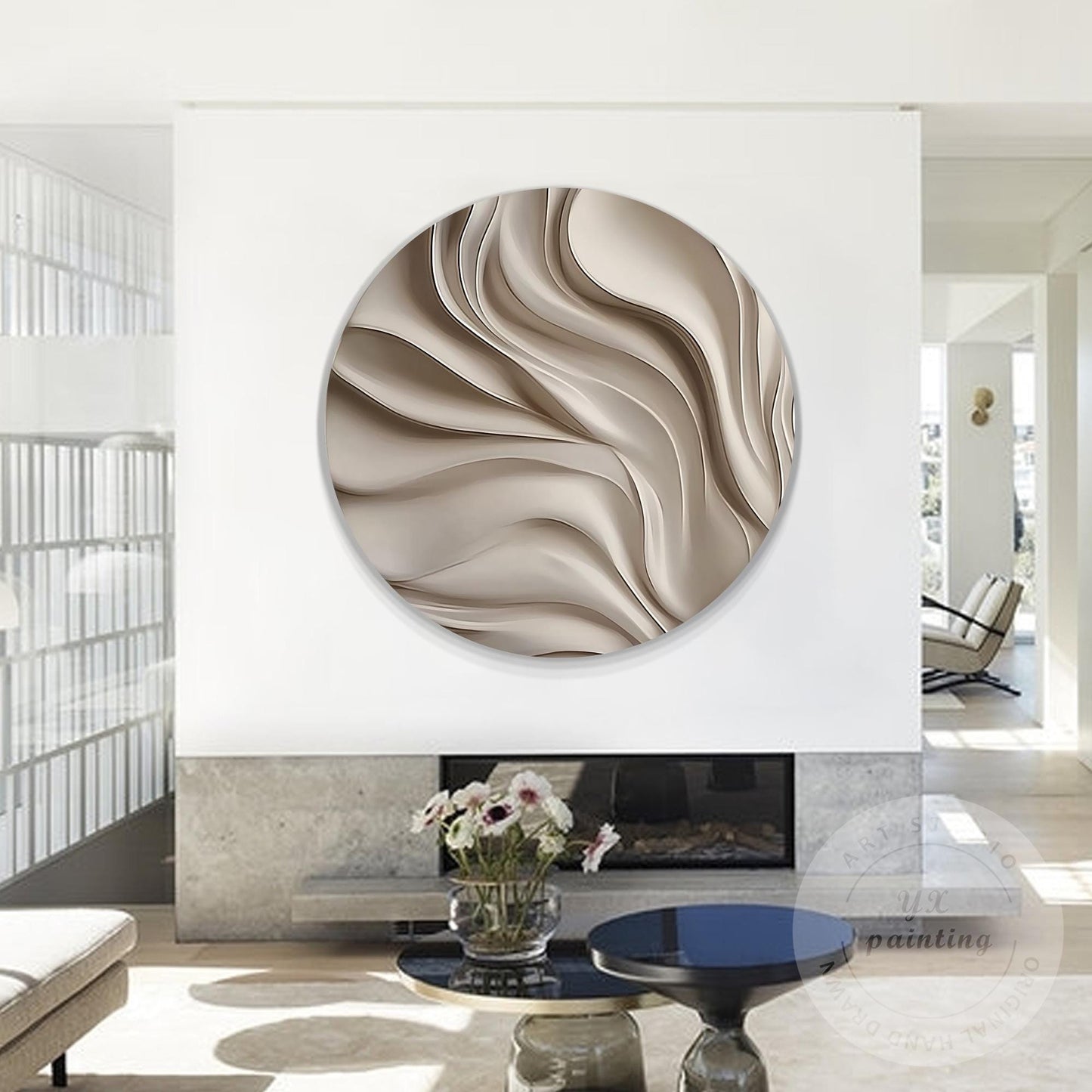 Handmade 3D Woodcut Abstract Wall Art, Contemporary Carved Sculpture, Large Mini #3