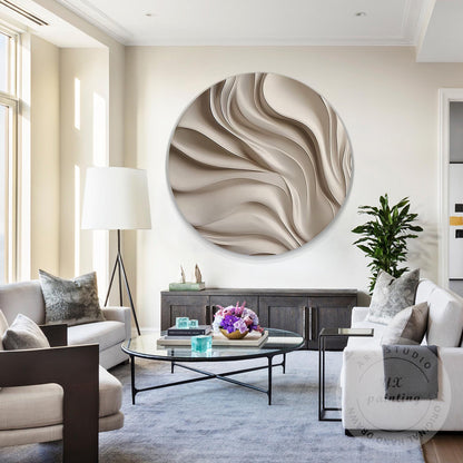 Handmade 3D Woodcut Abstract Wall Art, Contemporary Carved Sculpture, Large Mini #5