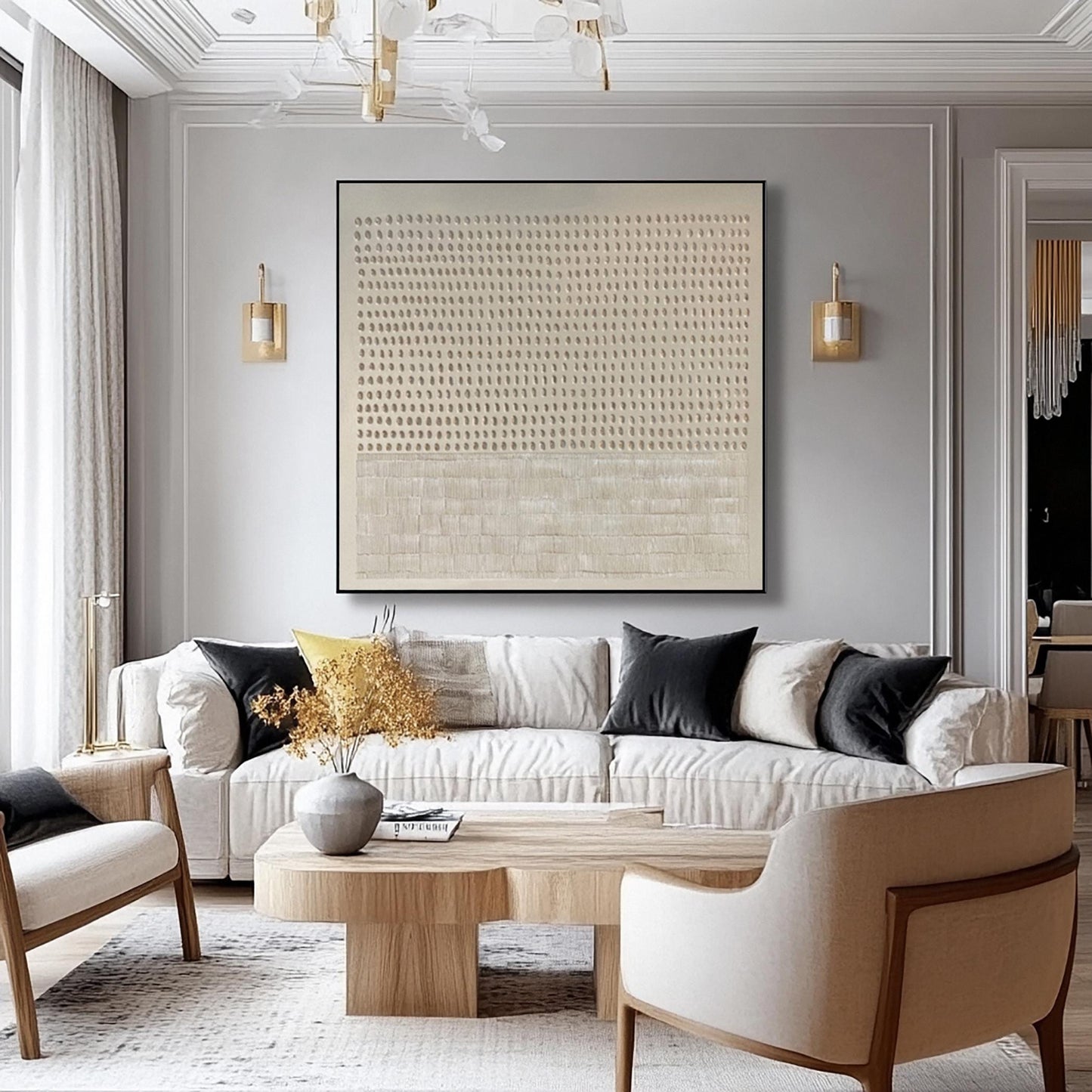 24x24 inch handmade canvas art for living room - image 4 of 28