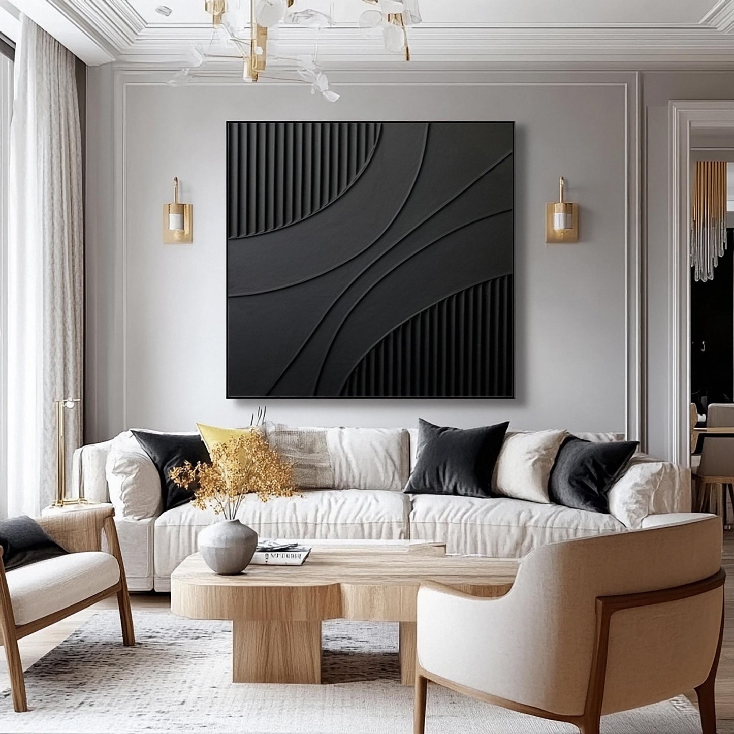 24x24 inch handmade oil painting for living room - image 4 of 29
