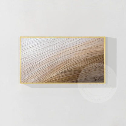 Heavy Texture Abstract Painting: Earth Tone Sea Wave Canvas Art #8