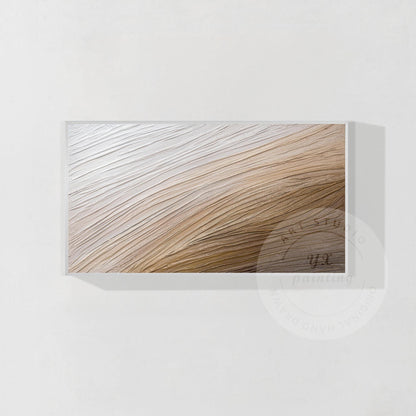 Heavy Texture Abstract Painting: Earth Tone Sea Wave Canvas Art #9