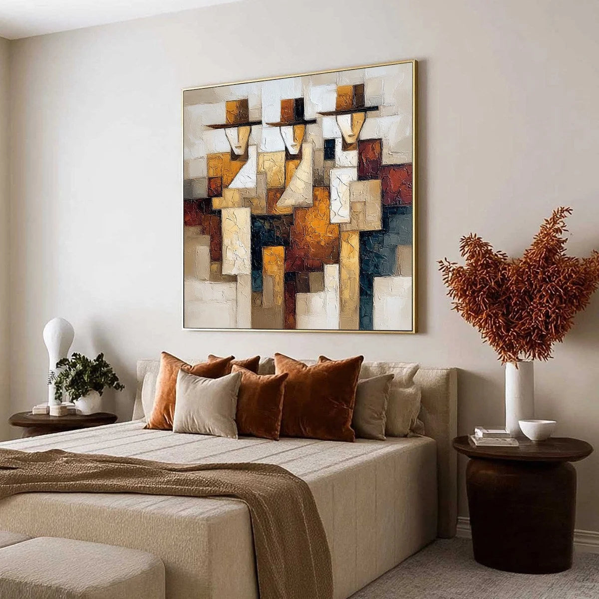 THE JOURNEYMEN: Heavy Texture Palette Knife Figurative Painting | Figurative mood, soft natural light studio shot