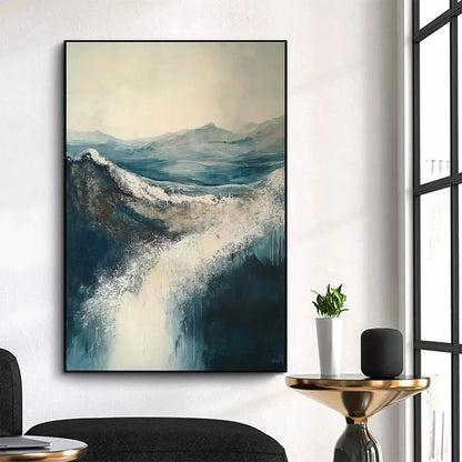 HIGHLAND MIST: Atmospheric Landscape Oil Painting | Landscape closeup, raised brushwork detail