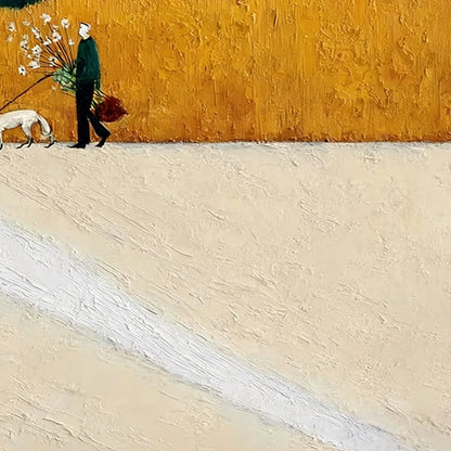 HOMEWARD BOUND: Textured Figurative Landscape Wall Art | rectangular format, hand-painted canvas edge