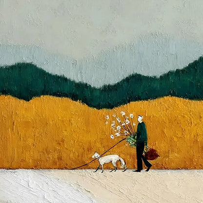 HOMEWARD BOUND: Textured Figurative Landscape Wall Art | rolled canvas, ready for custom framing