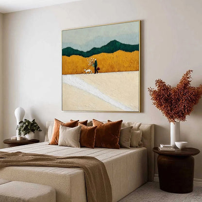 HOMEWARD BOUND: Textured Figurative Landscape Wall Art | Landscape mood, soft natural light studio shot