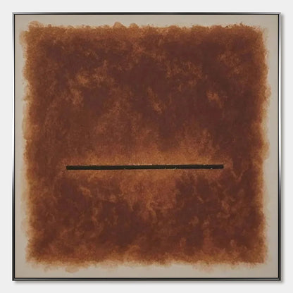 HORIZON: Textured Minimalist Abstract Brown Oil Painting | hanging in living room, Minimalist wall art