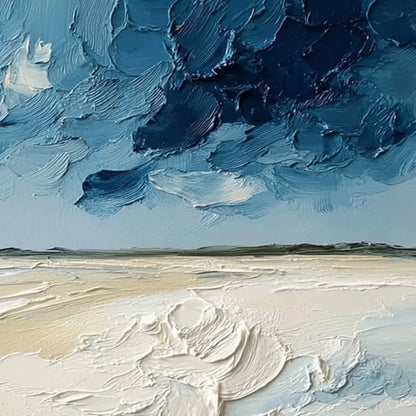 HORIZON'S BREATH: Textured Impasto Coastal Landscape Oil Painting | rolled canvas, ready for custom framing