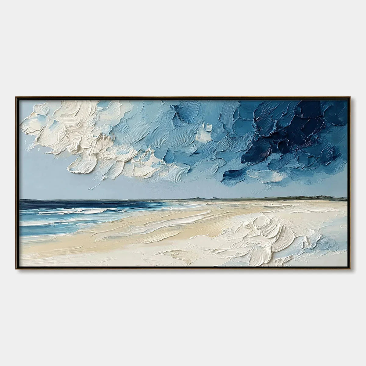 HORIZON'S BREATH: Textured Impasto Coastal Landscape Oil Painting | hanging in living room, Landscape wall art