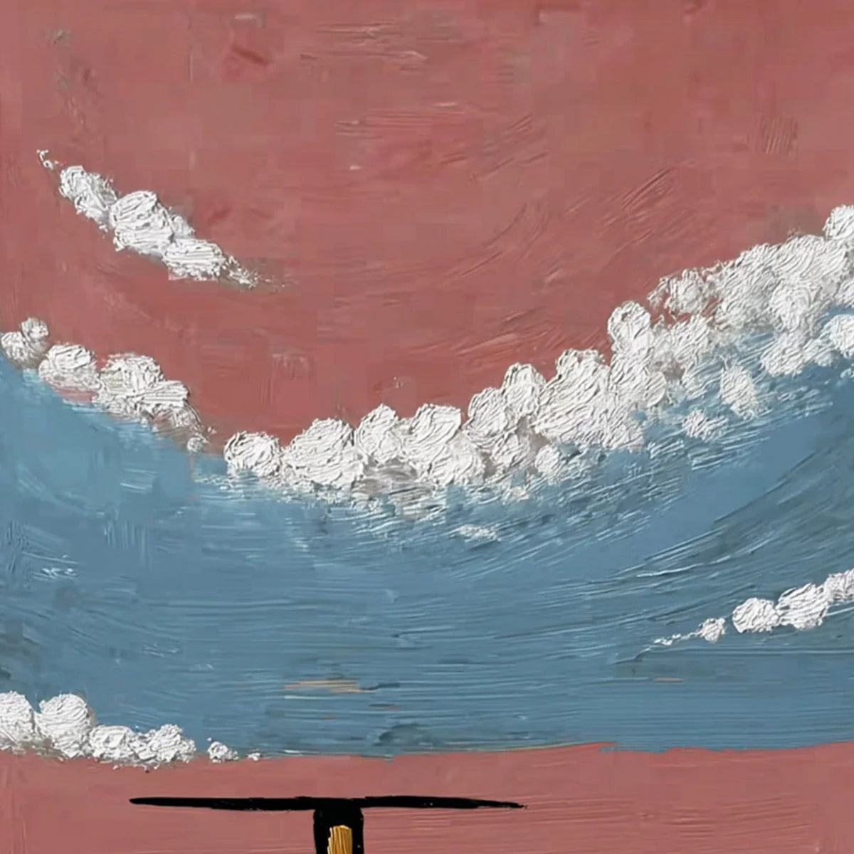 HORIZON'S EDGE: Textured Minimalist Abstract Seascape Painting | rolled canvas, ready for custom framing