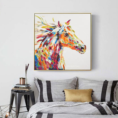 Horse Portrait,Original Animal Horse Paintings On Canvas Office Decor Large pain #4