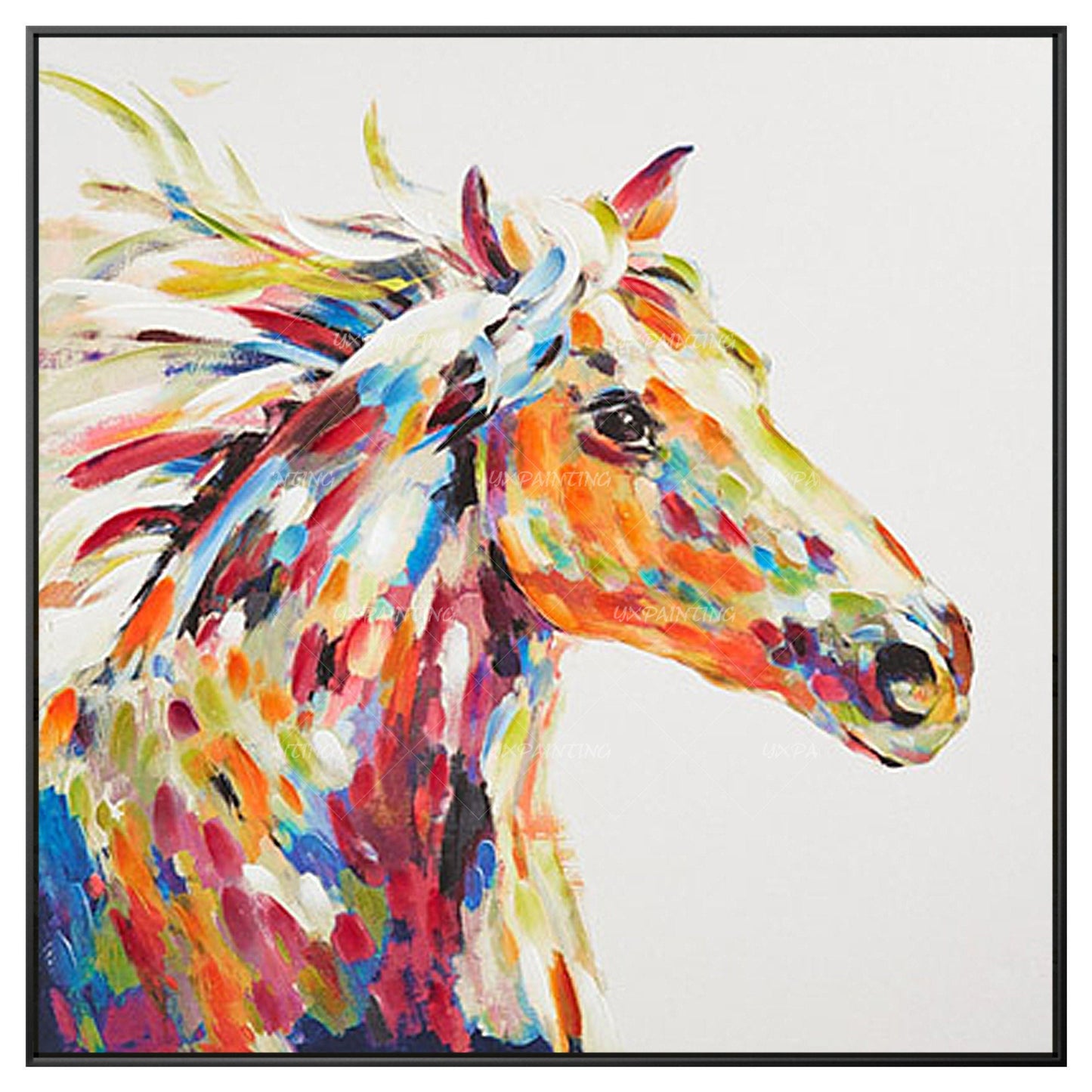 Horse Portrait,Original Animal Horse Paintings On Canvas Office Decor Large pain #8