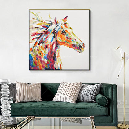 Horse Portrait,Original Animal Horse Paintings On Canvas Office Decor Large pain #1